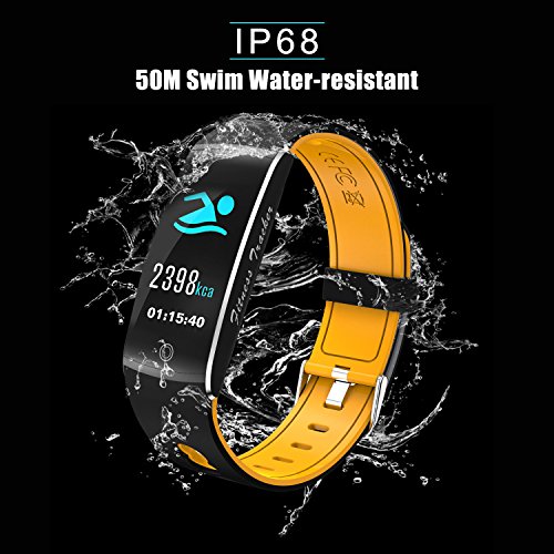 Qiwoo Fitness Tracker HR, Activity Tracker with Heart Rate Blood Pressure Oxygen Sleep Monitor Pedometer Calorie Counter IP68 Waterproof Slim Band Sports Exercise Smart Watches for Men Women Kids