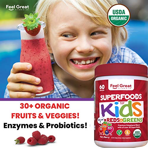 Kids Superfood Red & Green Juice Powder by Feel Great Vitamin Co. (60