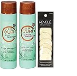 U R Curly Soya shampoo 10oz and U R Curly Quinoa conditioner 10oz With Loofah Facial Cleansing Pad