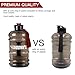 2.2L 75oz Half Gallon Water Jug Big Gym Sports Bottle Men Large Plastic Reusable Container with Handle Strap Measurements Marked Ecofriendly Leakproof Wide Mouth Drinking Fitness Outdoor