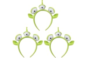Pumnao Three-eyed Alien Monster Toy Headband Cute Plush Headband Headwear for Themed Party Girls and Kids (3 Pcs)