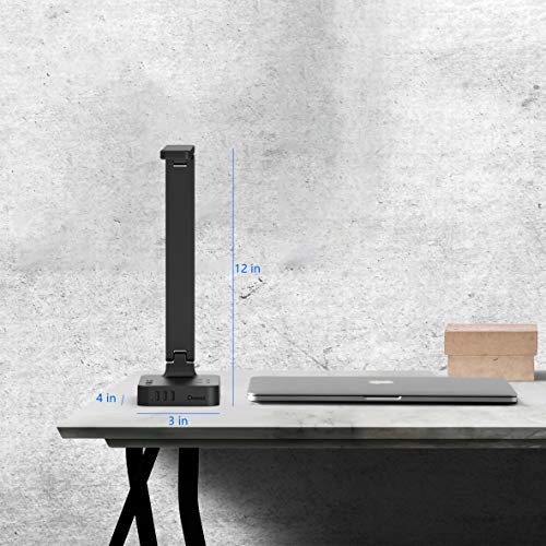 Drevet LED Desk Table Lamp with 3 USB Charging Port and 2 AC Power Outlet, 3 Color Model, 3 Level Brightness, Touch Dimmer Control,1h Timer, Memory Function,Eye-Caring Office Foldable Lamp,Night Light - Thumbnail 4