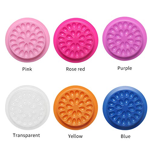 100pcs Disposable Glue Gasket Plastic Flower Shape Glue Pad False Eyelashes Glue Holder Adhesive Pallet Eyelash Extension Tools, Clear