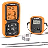 Conor Wireless Remote Digital Meat Thermometer, Cooking Food Thermometer with Dual Probe for Grilling Smoker BBQ Kitchen Oven