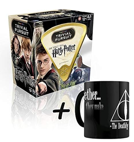 Harry Potter. Trivial Pursuit Gesellschaftsspiel + Zaubertasse Tasse Deathly Hollows
