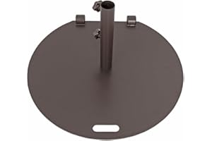 SORARA 55 lbs Umbrella Stand Outdoor Base Heavy Duty, Patio Umbrella Base with Wheels, Outdoor Umbrella Base Weight 27 inch Diameter Steel for Deck, Lawn, Garden, Pool, Brown