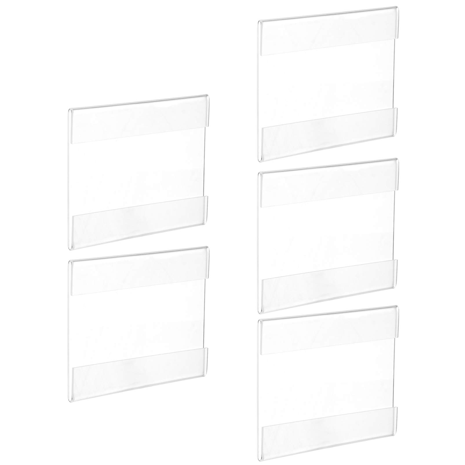 Label Holders Tags Clip On Shelf Labels, 5pcs Clear Plastic Sign Holder for Wire Shelf Retail Merchandise Market Stall Display