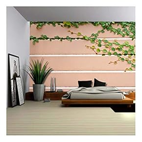 Green Vines Growing from Inside The Cracks of a Brick Wall - Wall Mural, Removable Wallpaper, Home Decor - 66x96 inches