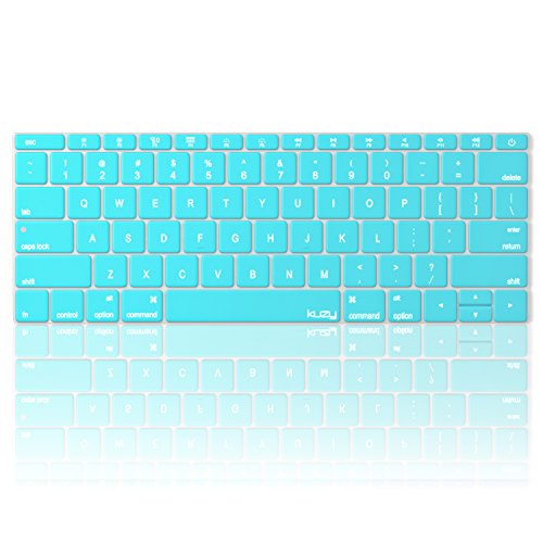 Kuzy - MacBook Pro 13 inch Keyboard Cover for Model A1708 (No TouchBar) and MacBook 12 inch Keyboard Cover for A1534 Silicone Skin - Teal