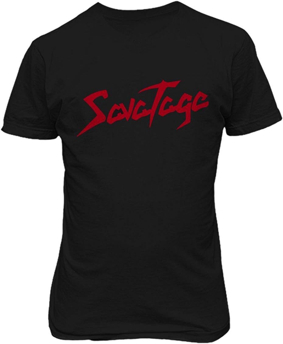 Janllow Mens Savatage Logo Personalized Cotton T Shirts