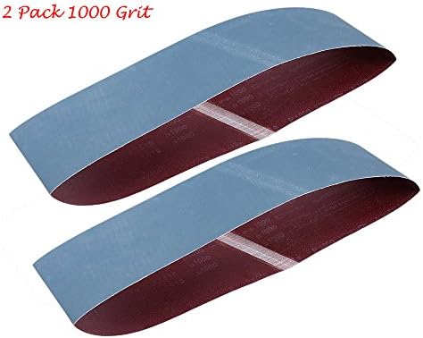 AchNau 3 Pack Sanding Belt 4 x 36-inch 1000 Grit Aluminium Oxide Metal Grinding