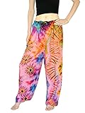 Orient Trail Women's Yoga Pajama Tie-dye Hippie Pants Rainbow Pink