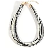 Colorful Multi-layered Seed Beaded Necklace Choker For Women Bohemian Handmade Crystal Stone Gemstone Hawaiian Necklace Holiday Birthday Summer Beach Jewelry Gift