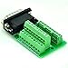 CZH-LABS Slim Right Angle D'sub Header Breakout Board, Terminal Block DSUB Connector Module (DB26HD Male)