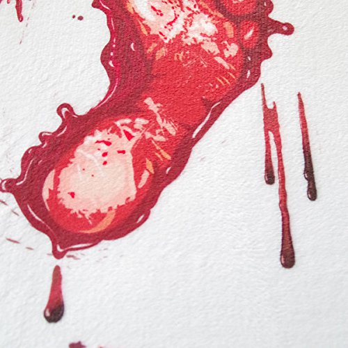 YSBER Halloween Novelty Bloody Bath Mat, Horror Bloody Footprints Carpet Home Decor Non-Slip Flannel Bathroom Floor Shower Rugs - Thumbnail 3