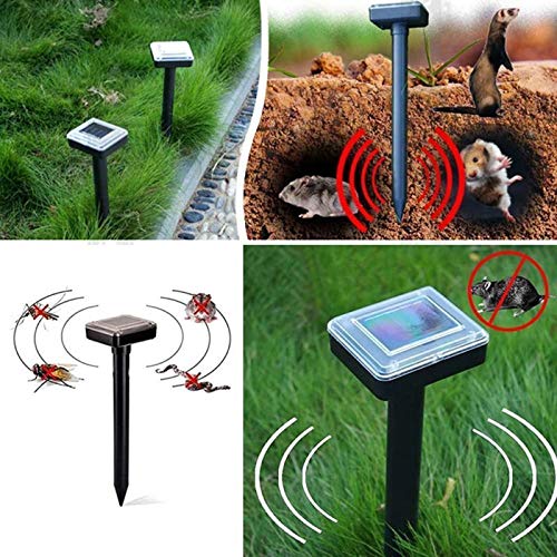 image for LIGHTSMAX Solar Mole Repellent 4 Pack, Ultrasonic Pest Control Rodent 