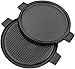 Utopia Kitchen Pre Seasoned Reversible Cast Iron Pizza Pan Grill and Griddle with Dual Handle Black, 13.5 -inch