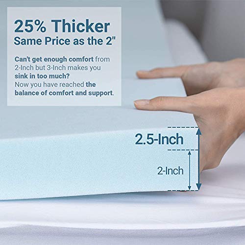 RECCI 2.5 Inch Mattress Topper King, Gel Infused Memory Foam Mattress