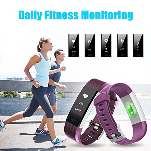 Letsfit Fitness Tracker HR, Activity Tracker Watch with Heart Rate Monitor, IP67 Water Resistant Smart Bracelet with Calorie Counter Pedometer Watch for Android and iOS