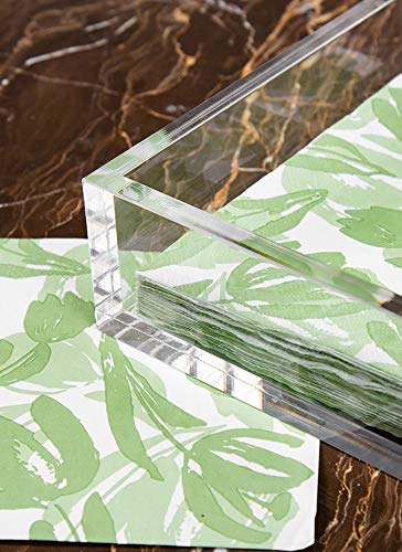 CY craft Acrylic Guest Towel Napkin Holder,Clear Bathroom Paper Hand Towels Storage Tray Modern Buffet Napkin Caddy,Fancy Flat Napkin Holders For Kitchen or Dining Room,9 x 5x 2.5 Inch,Pack of 1