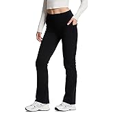 Yogipace Women's CozyWarmth Petite/Regular/Tall Thick Fleece Lined Bootcut Pants Thermal Flare Leggings with Side Pockets