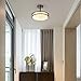 SOTTAE Modern Brushed Nickel Flush Mount Ceiling Light, Semi Flush Mount Ceiling Light Ceiling Lamp Flush Mount Light Fixture Light Fixture Flush Mount for Bedroom Dining Room Kitchen Corridor(11.8