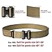 Heavy Duty Combat Belt Men's Quick Lock Buckle Nylon Belt SANSTHS EDC Hunting Gun Belt No Holes Tactical Shooter Belt for 34'' Jeans Tan