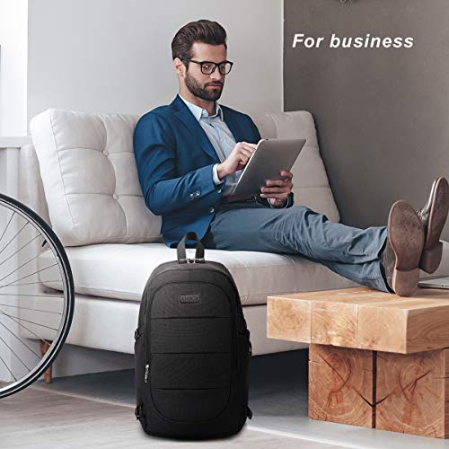 Travel Laptop Backpack, Anti Theft Business Waterproof Laptop Backpack with USB Charging Port and Headphone Interface fits Under 15.6" Laptop, for College Student Work Men & Women