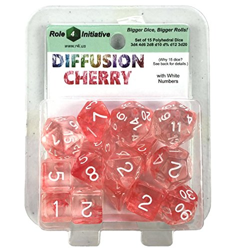 15 Set Diffusion Dice: Cherry with White Numbers