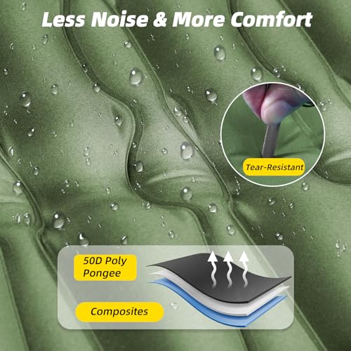 futrue-wolker Inflatable Sleeping Mat (Foot Pump), 83 cm Ultra Wide Sleeping Mat, Air Mattress, Camping, 13 cm Thickened Inflatable Mattress for Hiking, Sunbathing, Cycling Tents