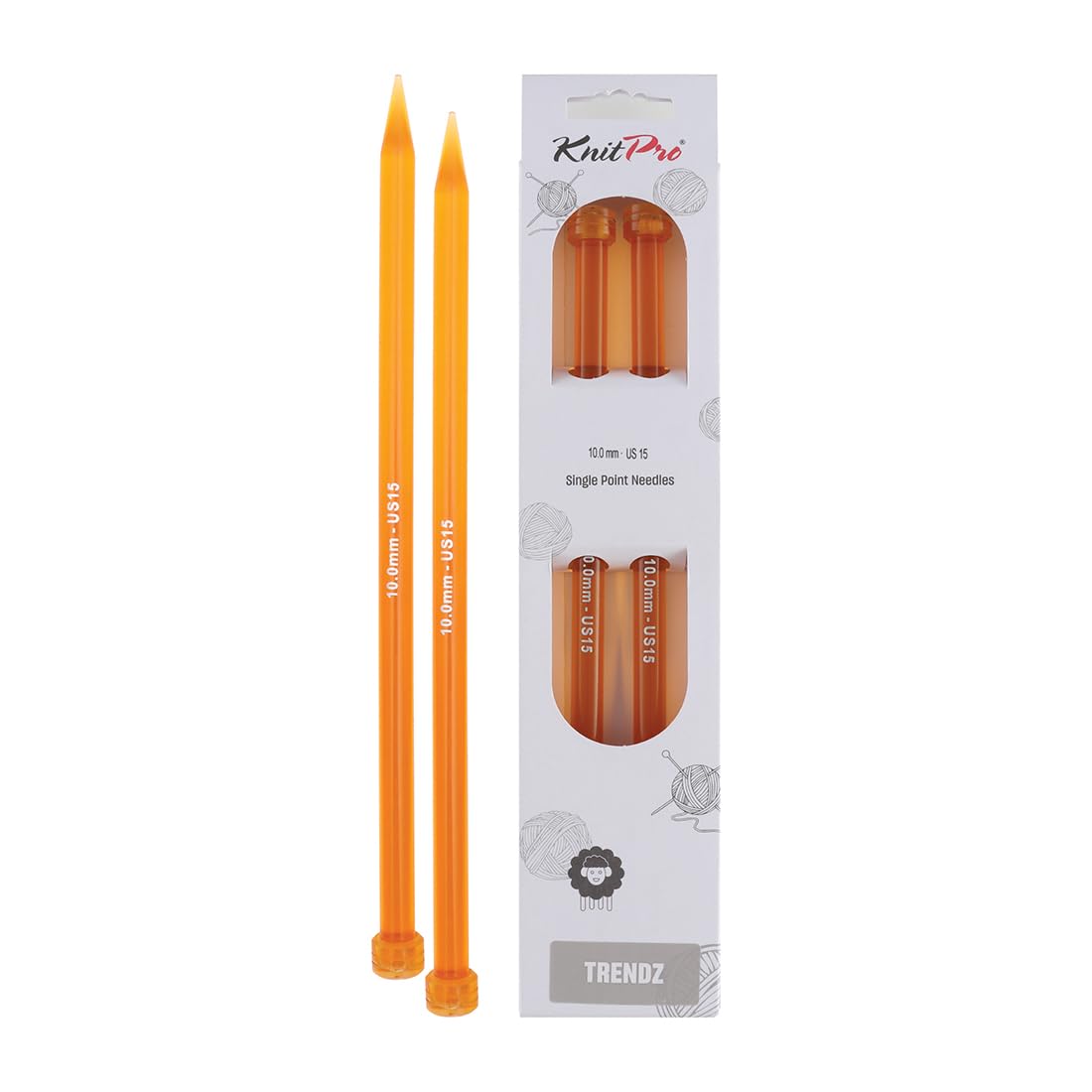 KnitPro Trendz Single Pointed Needles 12" (30cm) | 10.00mm