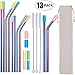 MultiColor Stainless Steel Straws Set of 13 10.5