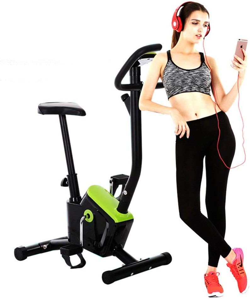 Yzibei Fitness bike Portable Folding Spinning Bike And Elliptical Cross Trainer With Fitness Cardio Weightloss Workout Machine Sports equipment (Color : Green)