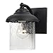 Sea Gull Lighting 84068-12 Lambert Hill One-Light Outdoor Wall Lantern with Clear Seeded Glass Shade, Black Finish