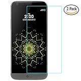 SUPTMAX LG G5 Screen Protector, 9H LG G5 Tempered Glass [Scratch Free][Easy Install] Ultra-clear 0.26mm 0.25D Round Edge for LG G5 (2 Pack)