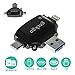 geekgo SD/Micro SD Card Reader Compatible with iPhone iPad/Android Phone/Apple MacBook/Computer, Memory Card Adapter with Micro USB, USB C, USB 4 Interfaces, Picture and Video Viewer for Camera