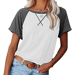 Nikula Dames zomer casual korte mouwen tops T-shirt hals top t-shirt blouses tuniek tops effectief