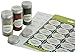 Royal Green - 2 Sets of Pre-Printed Spices Stickers for jar container and lids plus blank labels for DIY – 92 Pack