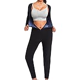 Donason Full Body Sauna Suit for Women Workout Jumpsuit Waist Trainer for Belly Fat Sweat Suit Compression Body Shaper