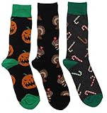 Socksmith Men's Christmas Holiday Crew Socks (3Pr) Halloween, Thanksgiving, Christmas