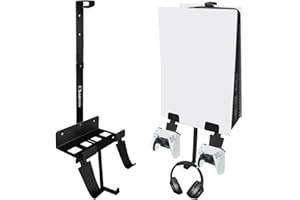 Chanvoo Metal PS5 Wall Mount, Behind TV Wall Holder Bracket Kit Compatible with PlayStation 5 Disc & Digital Edition Console - Not for PS5 Slim (Black)
