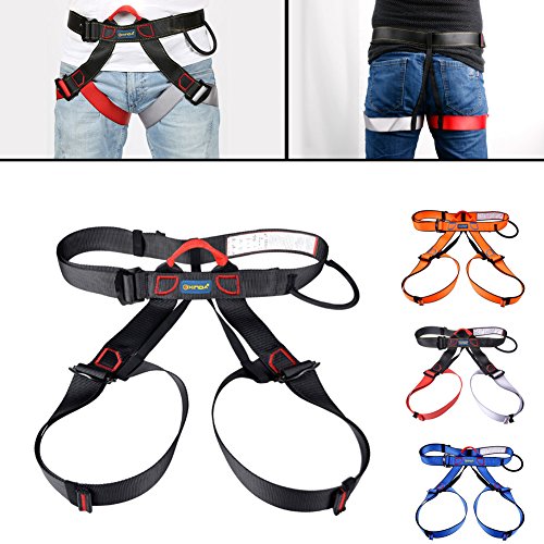 Susada Harness Seat Belts Sitting Safety Outdoor Rock Climbing Rappelling Tool with Bag (Black)