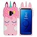 Joyleop Pink Unicorn Case for Samsung Galaxy S9 Cute 3D Cartoon Animal Cover,Kids Girls Cool Fun Soft Silicone Gel Rubber Kawaii Character Fashion Unique Cases Protector Shell Skin Samsung S9