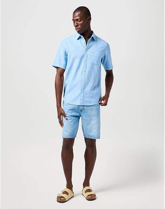 - Camisa Hombre - Corte Regular - SS 1 Pkt Shirt - Pacific Blue