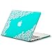 Kuzy - Lace Rubberized Hard Case for Older MacBook Pro 15.4 inch with Retina Display A1398 15 inch Plastic Shell Cover - Lace Teal