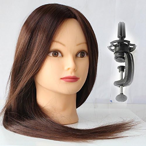 CAMMITEVER 2017 Mannequin Head Hair Brown Training Head Maniqui Hairdressing Doll Heads Hairdresser Manik Heat Resistant Animal Hair Makeup 20''