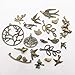 Youdiyla 58 PCS Birds Tree Charms Collection - Mixed Bird Life of Tree Leaves Swallows Branch Connector Metal Pendants for Jewelry Making DIY Findings (Bronze HM13)