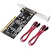 QNINE 4 Ports PCI SATA Raid Controller Internal Expansion Card with 2 Sata Cables, PCI to SATA Adapter Converter for Desktop PC Support HDD SSD