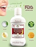 Natoral Korean Ginseng Mouthwash, Natural ingredients, Eliminate Bad Breath in 30 Seconds, Alcohol Free
