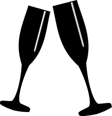 Amazon ラミネート24 X 24インチポスター Glasses Champagne Toast Celebrationブラックシルエットアルコールウェディングachievement Congratulationsワインcheers Festive記念 シャンパングラス オンライン通販